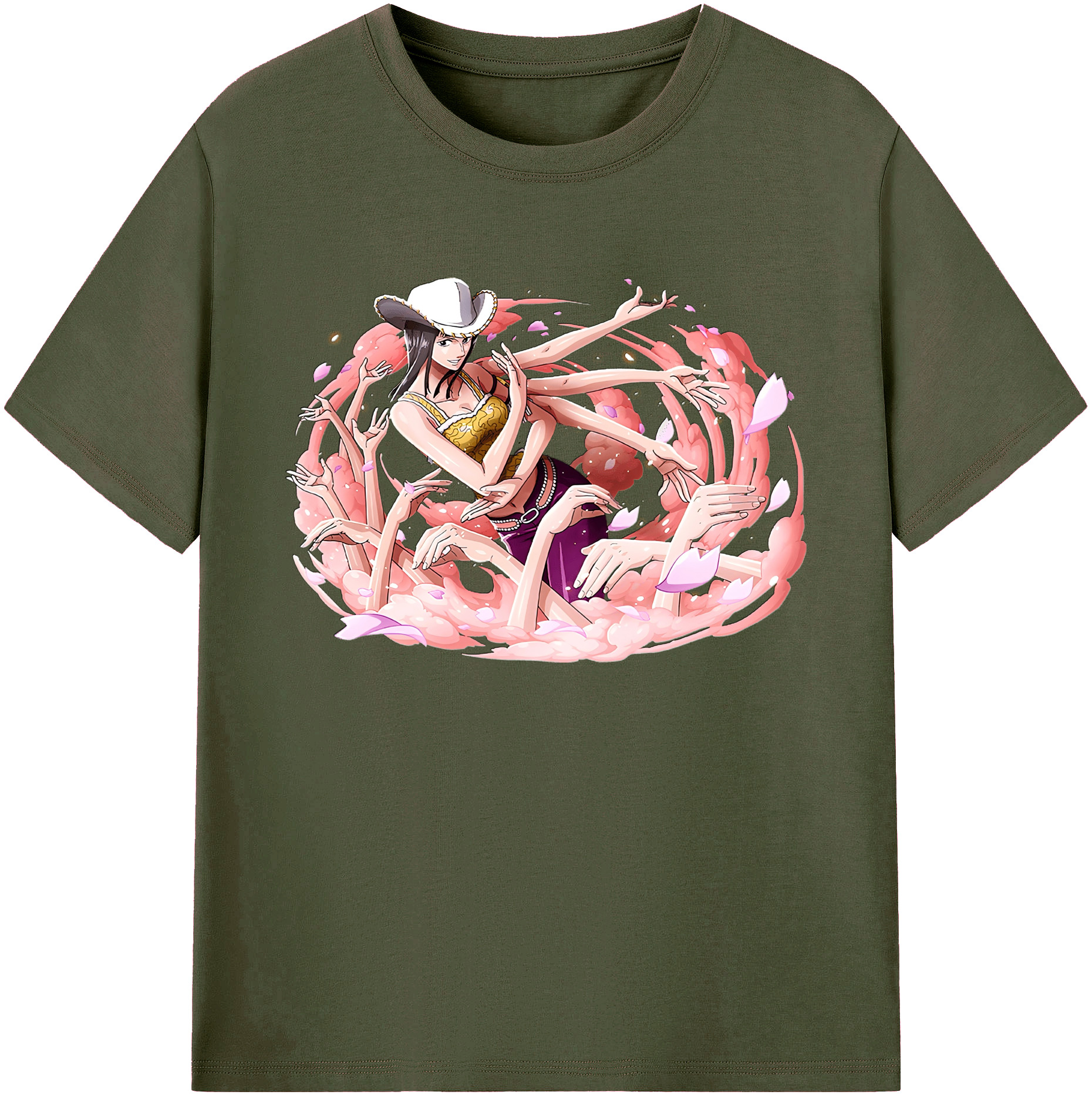 ワンピース ニコ・ロビン ONE PIECE Nico Robin 綿100％ メンズ半袖Tシャツ｜肌触りやわらか＆通気性
